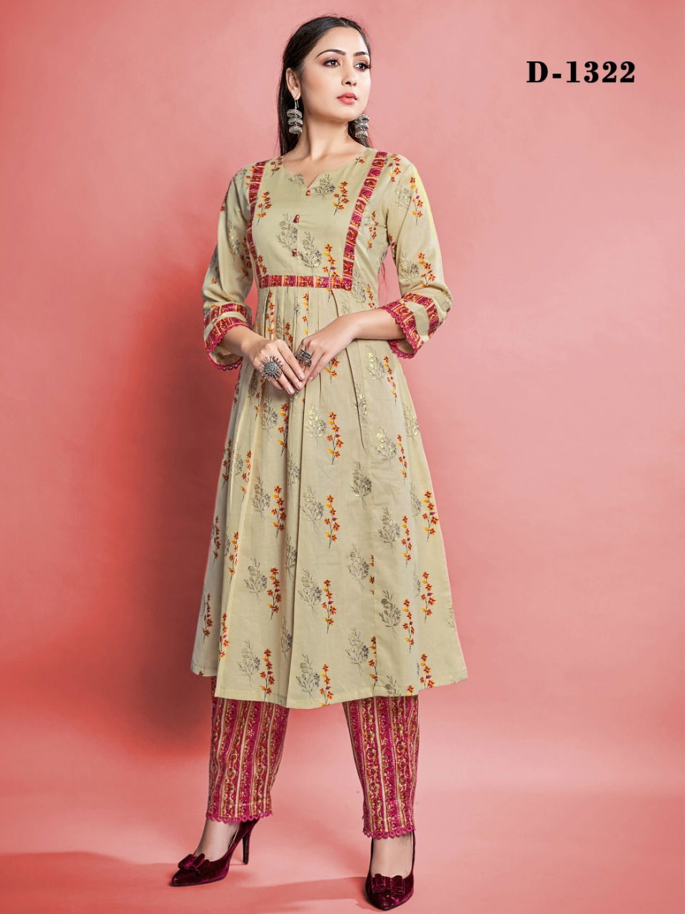 Style Instant Sanjana Fancy Ethnic Wear Wholesale Cotton Kurti With Bottom